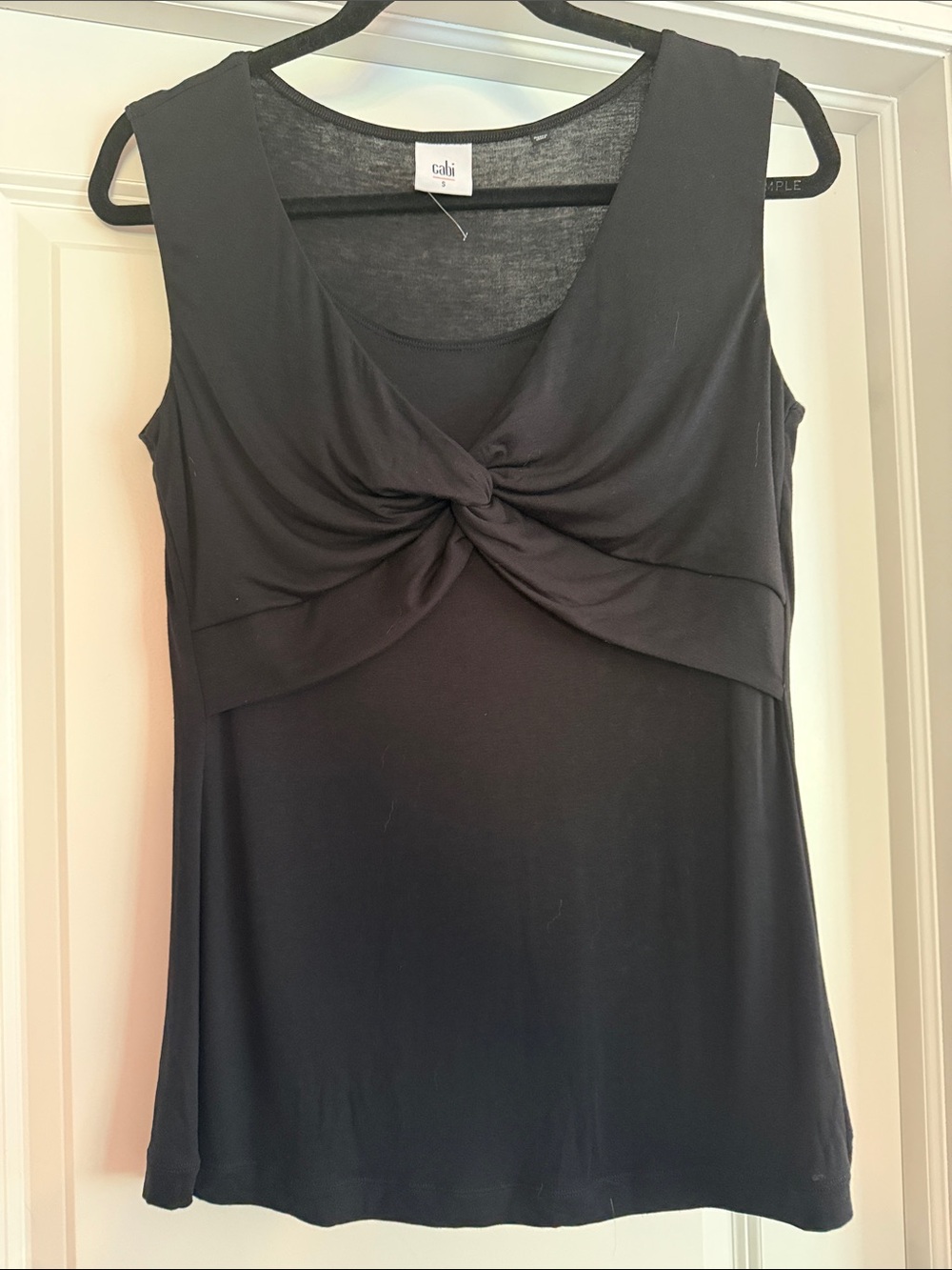 CAbi Black Twist-Front Sleeveless Tank Top